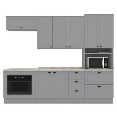 Imagem de Cozinha Modulada 7 Pecas 272 cm CE790 Americana Cinza Calcare Henn, Ci