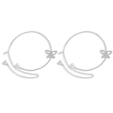 Imagem de Sutiã de borboleta prata com strass brilhante, alças de ombro para mulheres, lingerie ajustável, corrente de cristal, vestido de noiva, festa rave, baile, festival, biquíni, joia corporal de verão