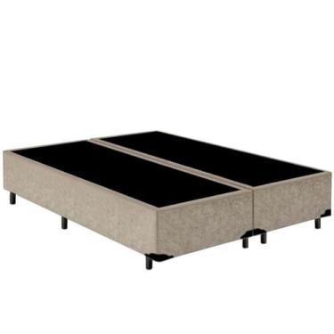 Imagem de Cama Base Box King Bipartido Suede 42x193x203 (Bege)