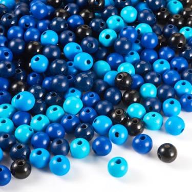 Imagem de Spritewelry Contas de madeira natural de 16 mm, 240 peças, contas redondas de madeira para artesanato, pônei de madeira tingida, colorida, espaçador, miçanga a granel para fazer joias, pulseiras