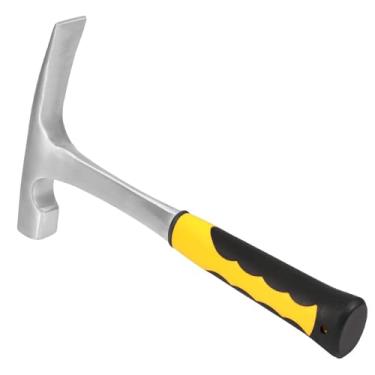 Imagem de HOZEON Martelo de tijolos de 946 ml, martelo de palheta de cabeça chata, martelo de geólogos de aço de 28,4 cm, martelo de tijolo/mação com cabo de redução de choque para mineração, prospecção geológica