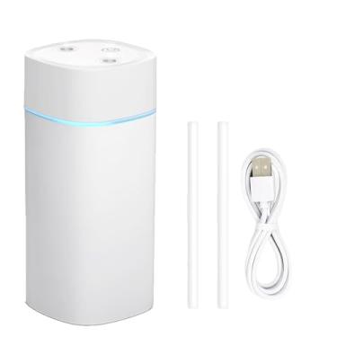 Imagem de Mini umidificador colorido, umidificador recarregável por USB super silencioso, umidificador de escritório de 600 ml para quarto, escritório, umidificador de plantas (branco (283 g))