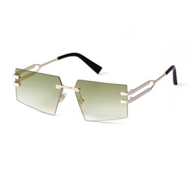 Imagem de JRLLFD Óculos de sol sem aro grande feminino retrô de metal sem armação masculino uv400(6)