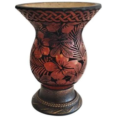 Imagem de Cuia De Chimarrão Tererê Artesanal Cuia De Porongo Natural Com Pé Dese