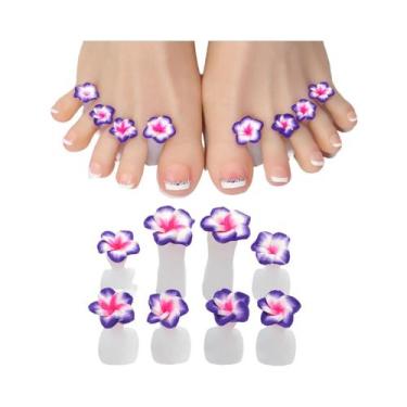 Imagem de Separadores De Dedos De Silicone Macio Com Design De Flor, Pacote Com 