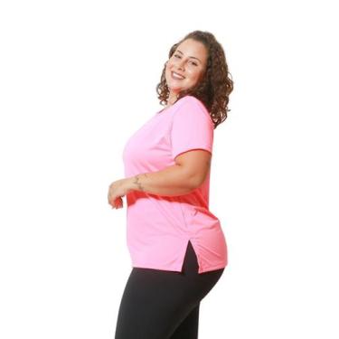 Imagem de Camiseta Feminina Plus Size Blusa Tapa Bumbum Dry Fit Academia, Treino