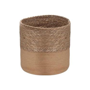 Imagem de Cesto Cachepot Redondo Decorativo Organizador Em Fibras Naturais E Alg