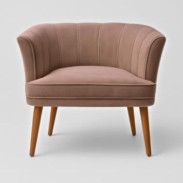 Imagem de Poltrona Cadeira para Sala de Estar Confortável Tecido VeludoMOBLAN decor (Rose)