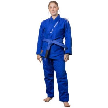 Imagem de Kimono Jiu Jitsu Trançado Reforçado Hanzo Naja Adulto Azul Unissex - L
