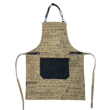 Imagem de Avental churrasqueiro VivaIN em linho misto ADULTO Marrom - VivaIN Dec