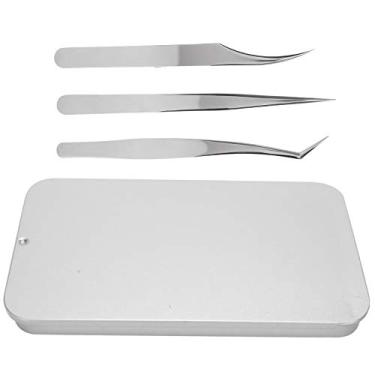 Imagem de Sluffs Eyelash Extension Tweezers Set Silver Mirror Light Dolphin‑Shaped Easy Fannning Tool,Eyelash Extension Tweezers Set Silver Mirror Light Dolphin‑Shaped Easy Fannning Too