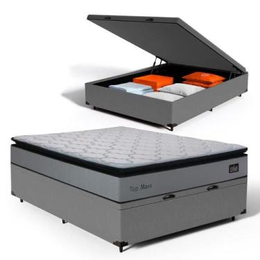 Imagem de Cama Box Baú com Colchão de Espuma D33 Pillow Top Maxx Casal 138cm - L