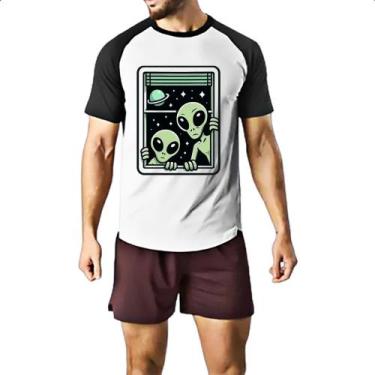 Imagem de Camiseta Raglan Aliens na janela - Alearts, EG