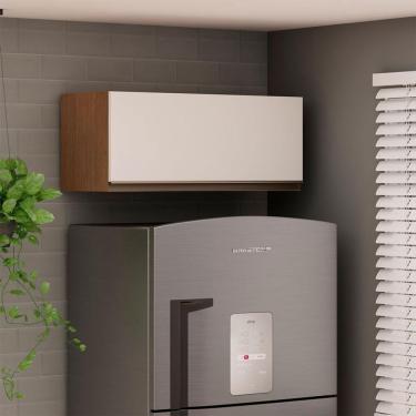 Imagem de Armário Aéreo Conecta 1 PT Ébano e Off White 70 cm