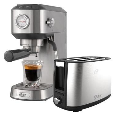 Imagem de Kit Cafeteira Espresso Compacta e Torradeira Inox Oster, 220V