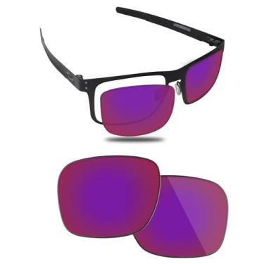 Imagem de Fiskr Lentes polarizadas de substituição compatíveis com óculos de sol Oakley Holbrook Metal OO4123, resistente a impactos e ajuste perfeito, Vermelho violeta, One Size