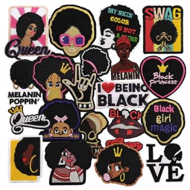 Imagem de 20 peças de adesivos fofos para meninas negras de passar a ferro, moda moderna, estética preta, bordado, faça você mesmo, aplique de costura para roupas, chapéus, jeans, jaquetas, bolsas, mochilas