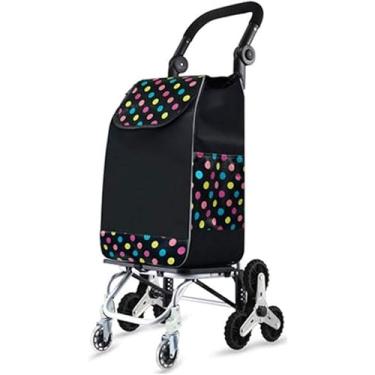 Imagem de Carrinho De Compras Leve, Carrinho De Compras Para Deslizar Com 8 Rodas Tipo Dobrável De Escalada Simples Com Rodas Universais Alças Ajustáveis De Grande Capacidade Para Estável