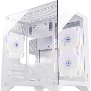 Imagem de Gabinete Gamer Fortrek Clarity Branco Lateral Vidro