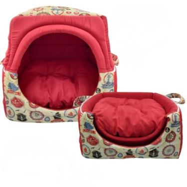 Imagem de Cama Caminha Túnel Toca iglu pet 2 em 1 Cachorro Gato Tamanhos M G GG(Ancora,GG 50x50)