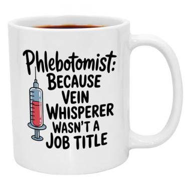 Imagem de Presentes de flebotomia. Caneca de café engraçada de 325 ml para flebotomistas, ideal para presentes de flebotomistas, graduação de enfermeira, tecnologia de laboratório médico ou celebrações da
