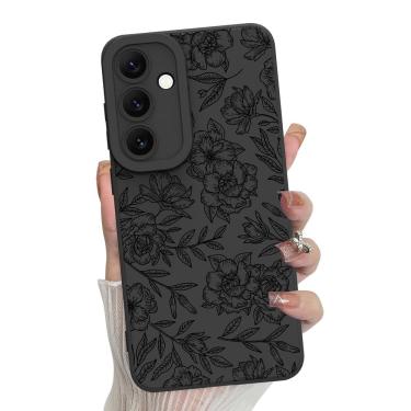 Imagem de Capa de telefone MZELQ Silicone Floral Samsung Galaxy S24 Fe -Preta
