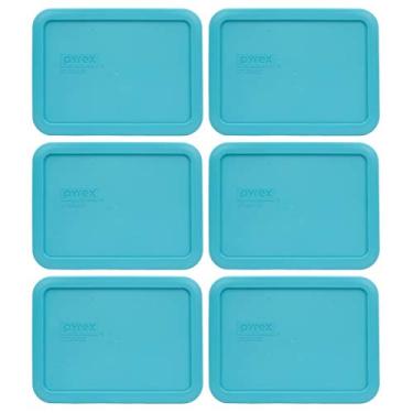 Imagem de Pyrex 7210-PC Tampa de armazenamento retangular de plástico azul surfe, feita nos EUA - pacote com 6