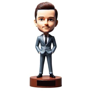 Imagem de Bobblehead feito à mão empresário personalizado a partir de sua foto escritório profissional Aura colega presente de aniversário marco carreira chefe empreendedor presente