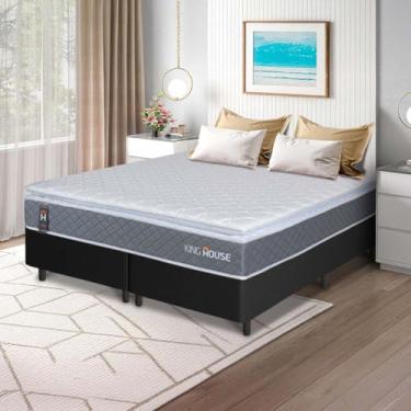Imagem de Conjunto Box Preto Luanda Cinza Espuma D28 King 193x203x62 - King House