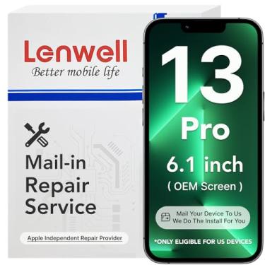 Imagem de Lenwell Serviço de reparo com tela original para iPhone 13 Pro 15.5 cm tela LCD digitalizador montagem sensível ao toque com serviço de instalação por correio