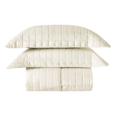 Imagem de Cobre Leito King Basic 300 Fios 7 Peças - Marfim Jaquar - Dona Zeze