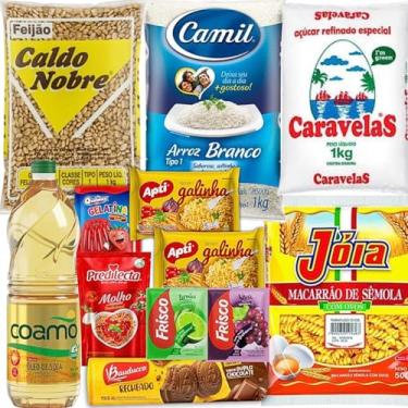 Imagem de Kit Com 12 Produtos de Cesta Básica Alimentos Essenciais de Qualidade Para Consumo Ou Doação
