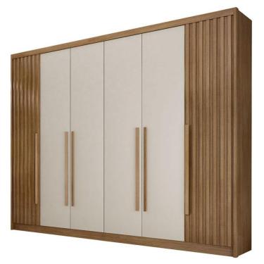Imagem de Guarda Roupa Casal Ripado Bragança 6 Portas 6 Gavetas Cumaru 25 Fendi – Novo Horizonte
