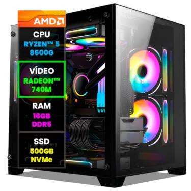 Imagem de Pc Gamer Computador Completo NoLag AMD Ryzen 5 8500G, Radeon Graphics 740M, 16GB DDR5, SSD 500GB NVMe, Gabinete RGB