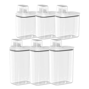 Imagem de Kit 6 Dispensers para Lavanderia 1,5 L e 2,3 L Organizadores de Sabão/