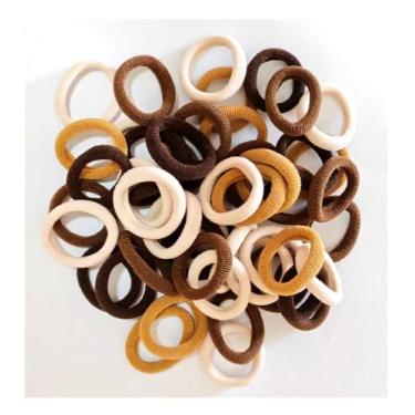 Imagem de 250 peças de laços de cabelo de bebê de algodão para meninas e crianças, faixas de cabelo sem costura para crianças, suportes elásticos para rabo de cavalo (cor café)