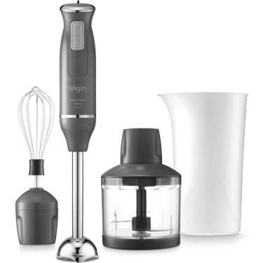 Imagem de Mixer De Alimentos Cinza Lunar Inox 600W 3 Em 1 Copo 700ml Elgin 220V