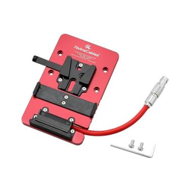 Imagem de Alvin's Cables Placa de bateria de montagem em V para DJI Ronin 4D, com placa de montagem em V reta 1B macho de 6 pinos DC-in, placa de montagem em V para cabo longo Ronin 4D