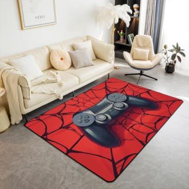 Imagem de Erosebridal Tapete de área para gamepad, 7,5 x 12,5 cm, controle de videogame, tapete retangular sem queda, impresso em teia de aranha para crianças, adolescentes, tapete decorativo para quarto e sala