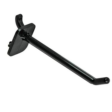 Imagem de Azar Displays 800004-B Pacote de 50 ganchos pretos para quadro de pegboard (também disponíveis em branco e transparente) - Conjunto de ganchos de quadro de 10 cm (ganchos J de 5 e 15 cm também