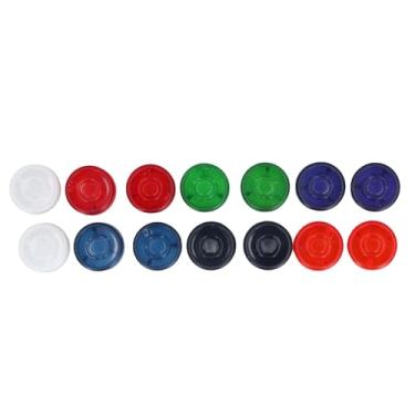 Imagem de Efeito Pedal Footswitch Toppers 14Pcs Antiderrapante Guitarra Baixo Emulador Looper Tuner Placa Foot Switch Protector Nail Caps para Desempenho de Palco Plástico Lago Azul Laranja