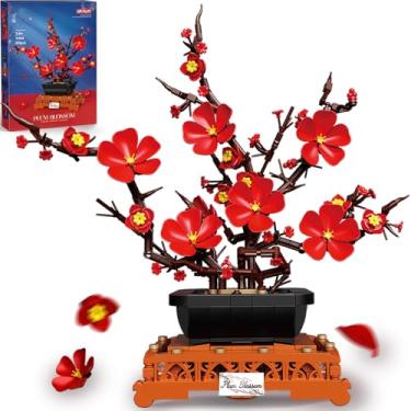 Imagem de Plum Blossom Building Sets, Flower Pot Set, Compatible with Lego Botanical Collection for Adults, Artificial Bouquet Flower Arrangement, Living Room Home Office Decor, Ideal Gift, 669PCS