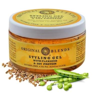 Imagem de Original Blends Styling Gel - Gel de cabelo natural com linhaça e proteína de soja – não descama, firme ou leve para todos os tipos de cabelo – Produto de cabelo para adultos e crianças – (frasco de