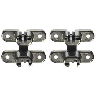 Imagem de SOSS Dobradiça invisível de zinco 203 com furos para aplicações em madeira ou metal, montagem de encaixe, acabamento exterior de bronze polido a óleo (pacote com 2)