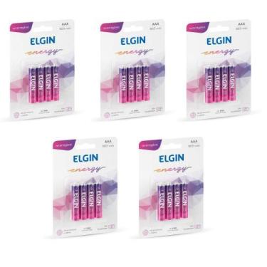 Imagem de Kit com 5 cartelas de pilhas recarregaveis aaa 900mah c/4 82169 elgin,