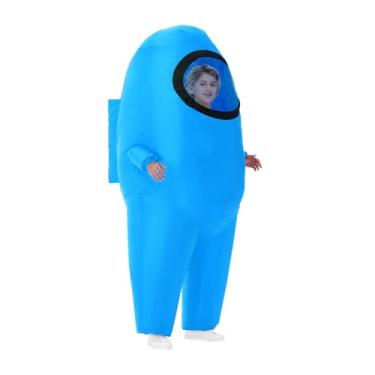 Imagem de Servllcell Inflatable Costume for Kids,Halloween Costumes Funny Blow Up Space Suit Costumes Boys and Girls,Cosplay Party Game Fans (Blue)