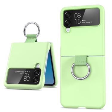 Imagem de Capa fosca com anel de dedo para pc, samsung galaxy z flip zflip 6 5 4 3 zflip6 zflip5 zflip4 zflip3 candy, verde, para z flip5