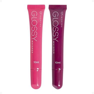 Imagem de Kit Jasmyne Glossy Whisper 2 Brilho Labial: Plum Allure e Blush Blosso