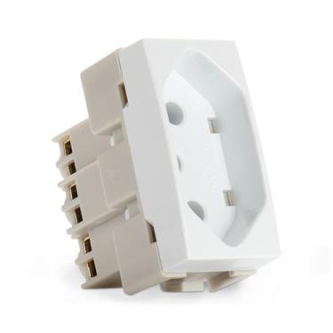 Imagem de Módulo Tomada Sleek Branca 2p+t 10a Margirius, Branco