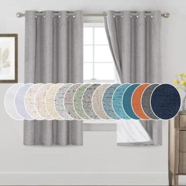 Imagem de Cortinas Prince Deco Blackout 160 cm x 160 cm cinza claro 2 painéis - 